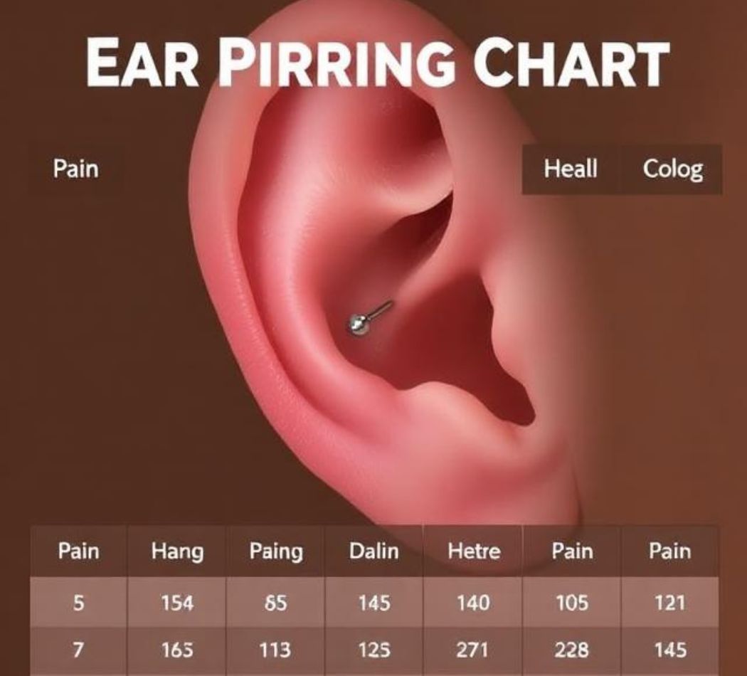 ear piercing chart