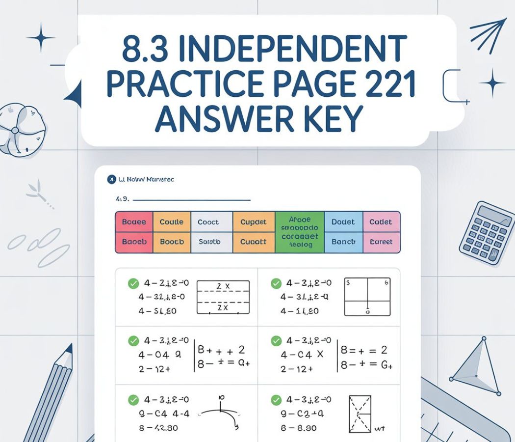 8.3 Independent Practice Page 221 Answer Key
